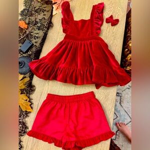 Adorable red velvet outfit.  SOLD.